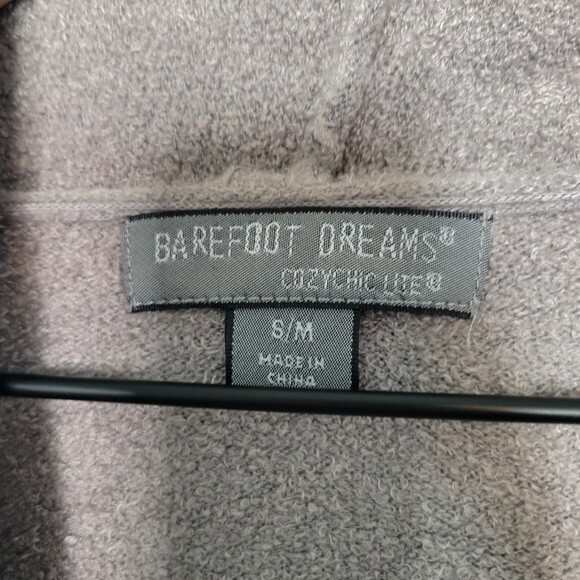 Barefoot Dreams CozyChic Lite Black & Gray Ombre Cardigan Sweater Size Small/Med - Picture 4 of 5